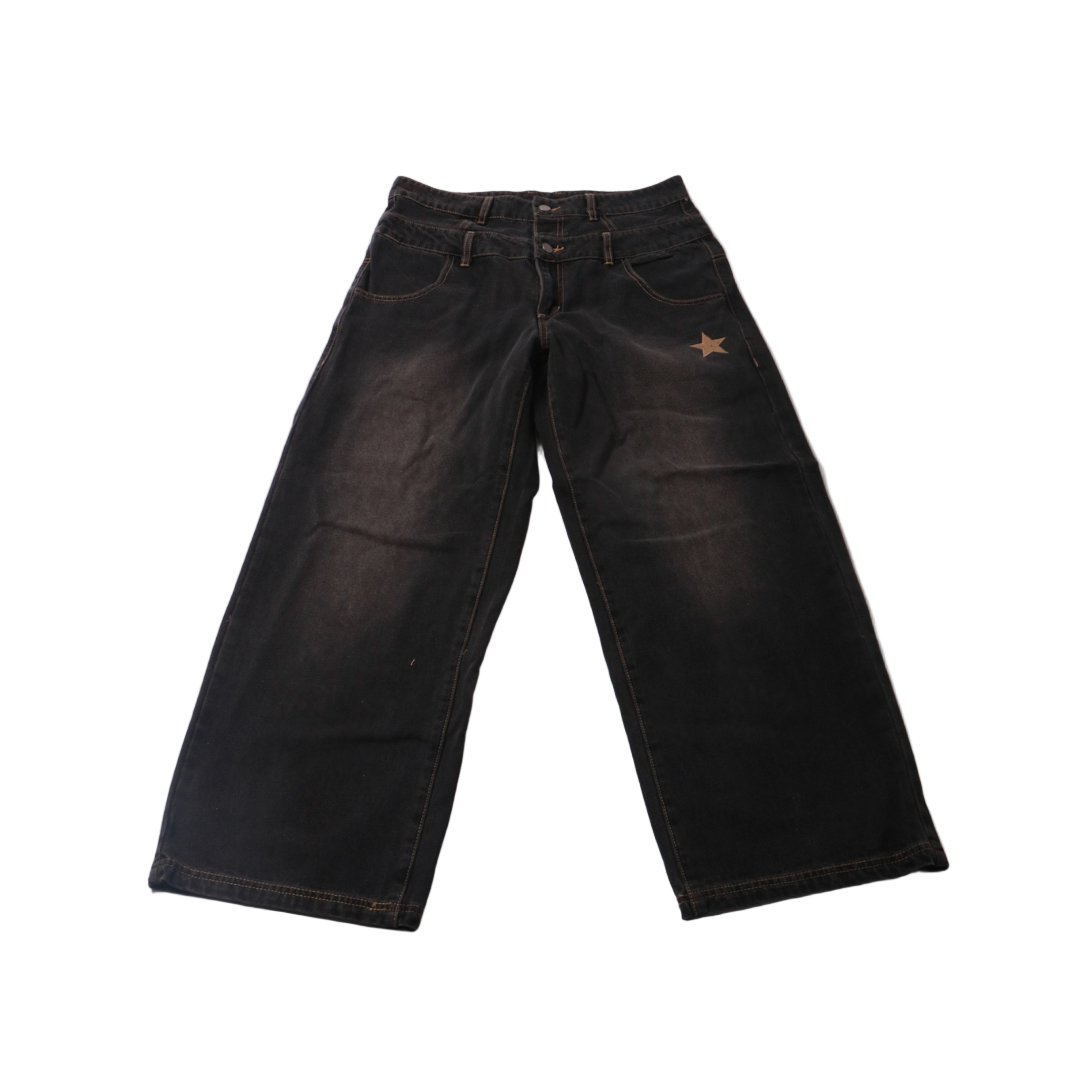 Loiter Star Layered Jeans - Vintage Black