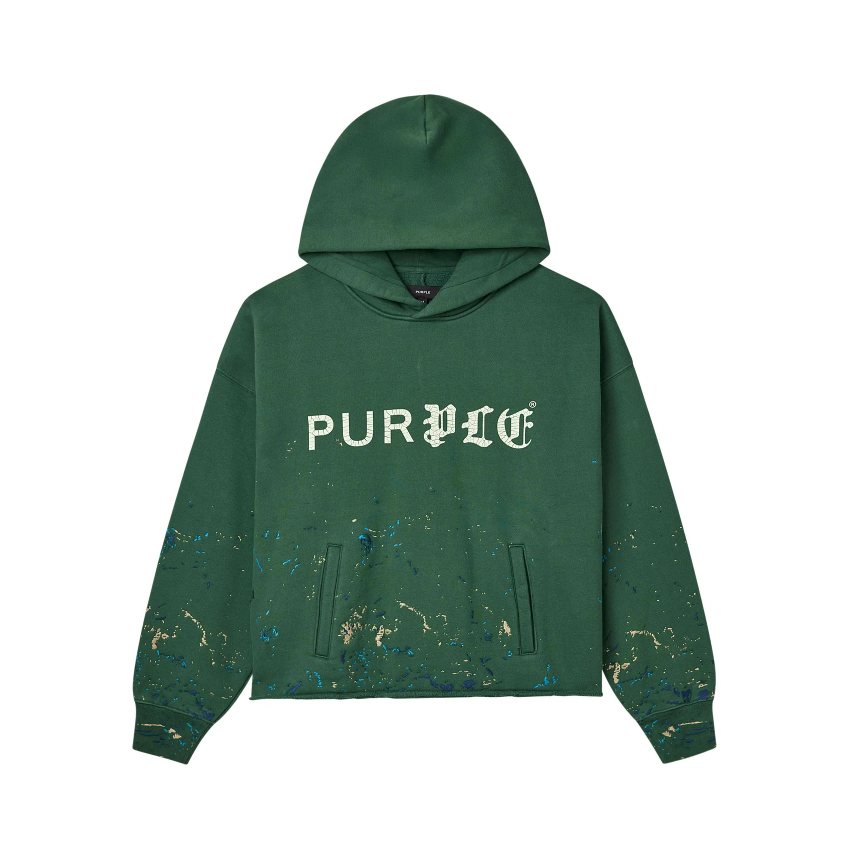 Purple Heavyweight Fleece Hoodie - Green