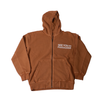 See You In Paradise French Terry Hoodie - Mocha Wash