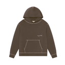 Museum of Peace & Quiet Wordmark Reverse Stitch Hoodie - Brown
