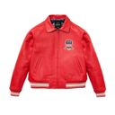 Avirex Icon Premium Leather Bomber Jacket - Salvage Red