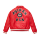 Avirex Icon Premium Leather Bomber Jacket - Salvage Red
