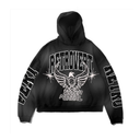 Retrovert Rhinestone "Never Been Normal" Pullover Hoodie - Black