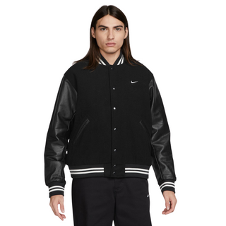 Nike Authentics Leather Varsity Jacket - Black