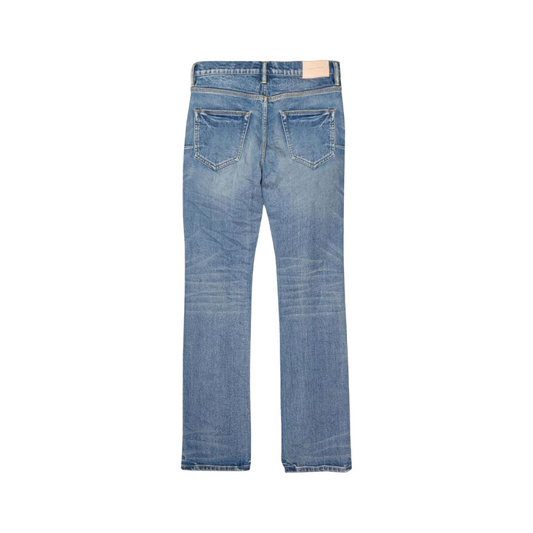 Purple Worn Vintage Flare Jeans - Mid Indigo