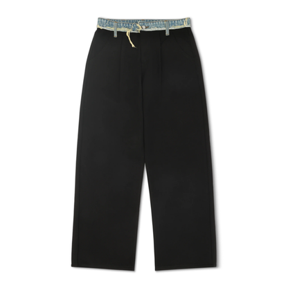 Wanted Apparel Denim Waistband Trousers - Black