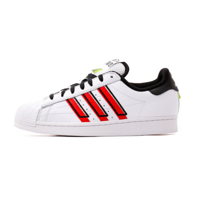 Adidas superstar womens red stripe clearance
