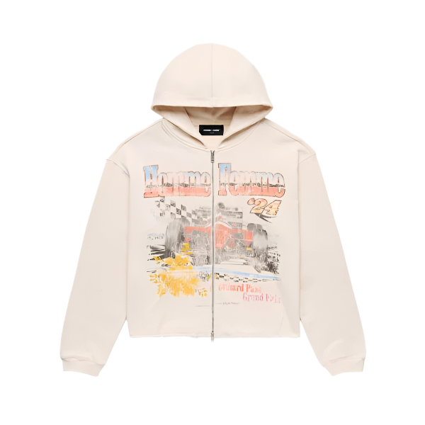Homme Femme Swiss Racing Zip-Up - Cream