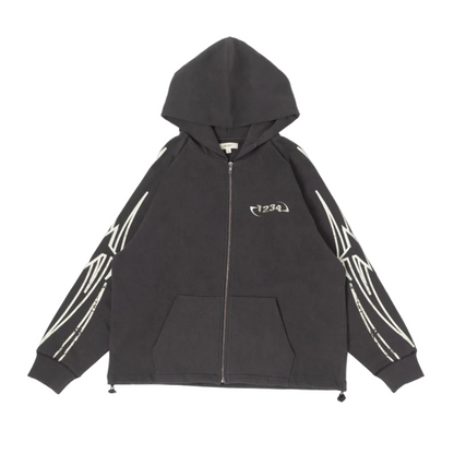 BLDG 4 Streak Hoodie - Charcoal Art Grey