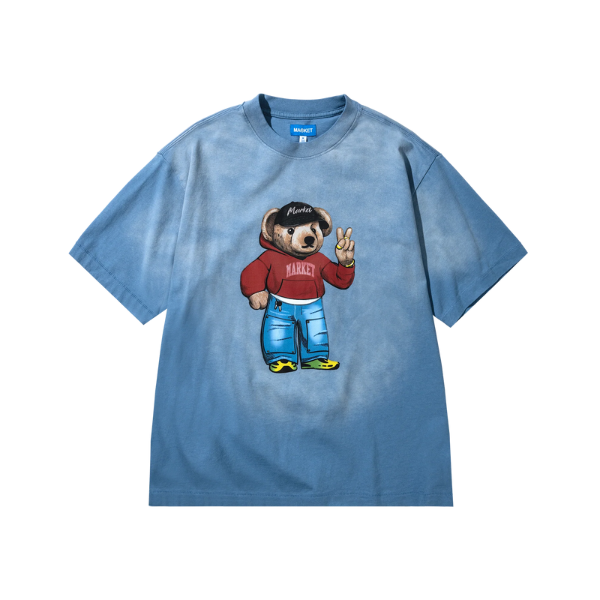 Market Fit Check Bear T-Shirt - Sky Blue
