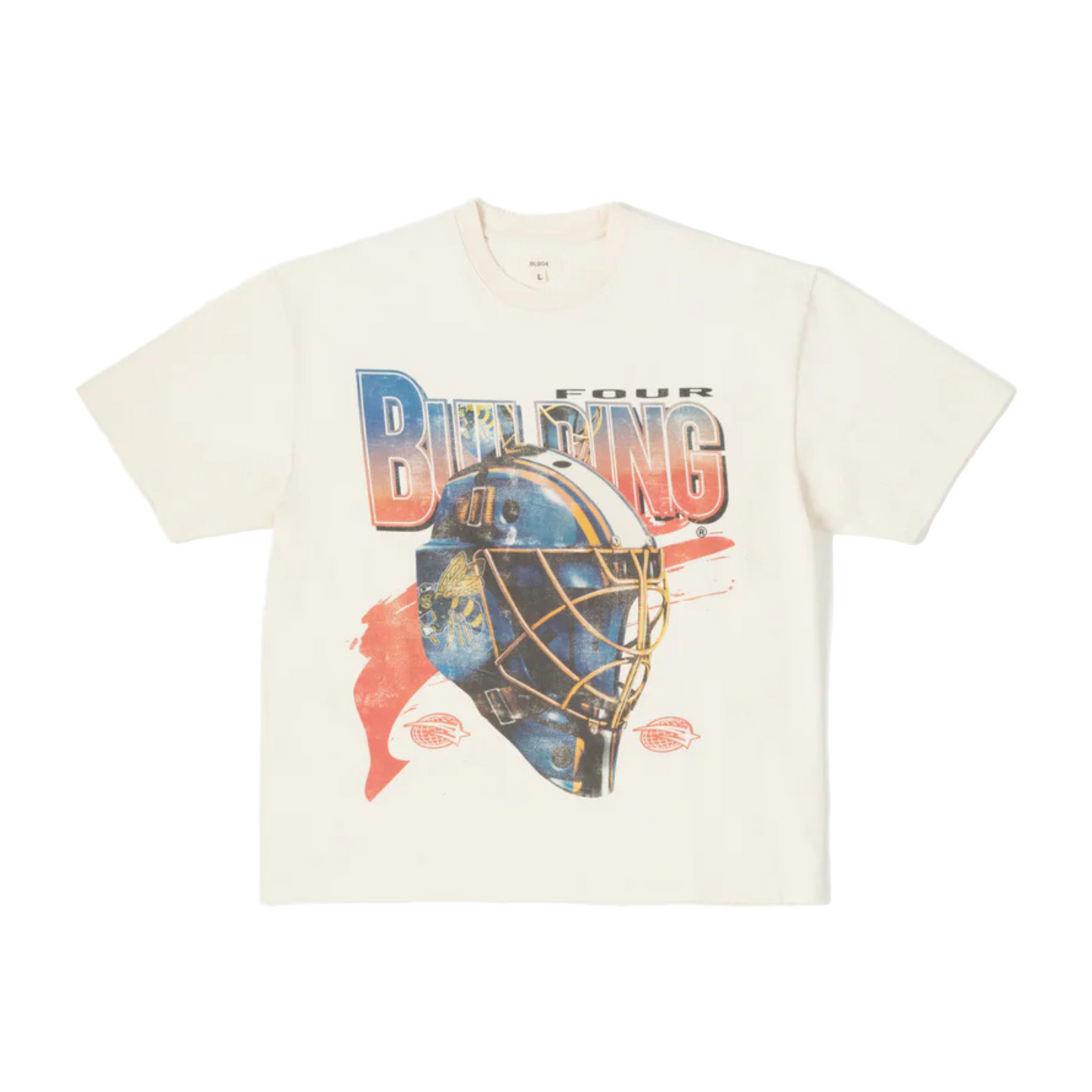 BLDG 4 Flames S/S Knit T-Shirt - Antique White