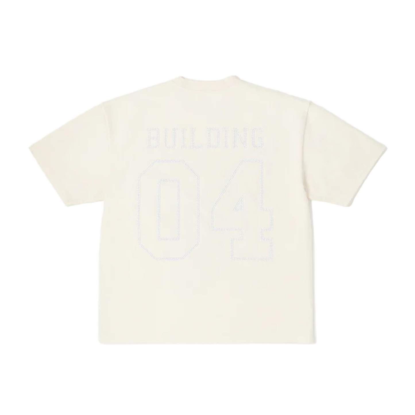 BLDG 4 Flames S/S Knit T-Shirt - Antique White