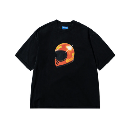 Market Smiley Full Face T-Shirt - Washed Black