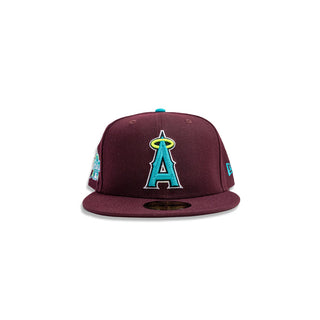 New Era 59Fifty Anaheim Angels Custom Fitted Hat - "Burgundy"