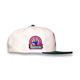 (Final Push) New Era 59Fifty Seattle Mariners 30th Anniversary "9-5" Fitted Hat - Chrome White/Dark Green