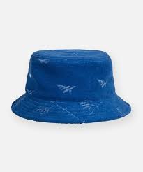 Paper Planes Jacquard Terry Cloth Bucket Hat - Blue