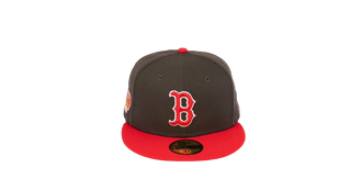 (Final Push) New Era 59Fifty Boston Red Sox 2004 World Series "GOAT Pack" Fitted Hat - Grey/Red