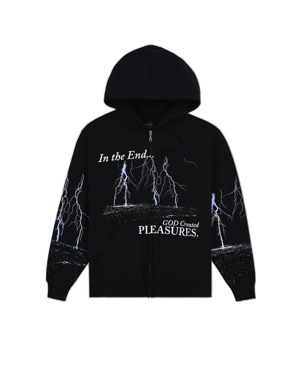 Pleasures "End Times" Zip-up Hoodie - "Black"