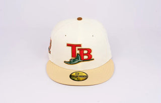 New Era Tampa Bay Rays 20th Anniversary "Eggnog Pack" Fitted Hat - Chrome White/Vegas Gold
