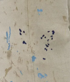 Purple Double Paint Embroidery Pelican Denim -  Khaki