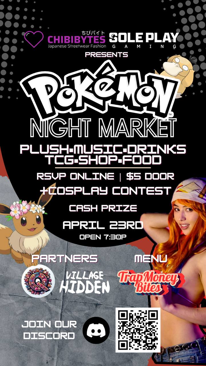 Pokemon Night Market April 23 flyer