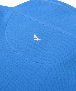 Paper Planes Open Hem Half Zip Sweatshirt - Azure Blue