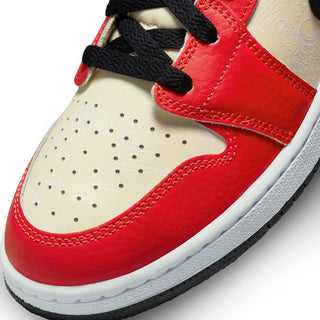 Air Jordan 1 Mid SS GS - Muslin/Chile Red