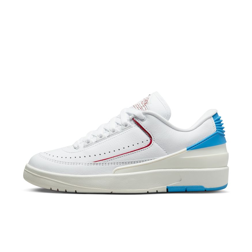 Women's Air Jordan 2 - WHITE/GYM RED-DK POWDER BLUE-SAIL SOLE PLAY