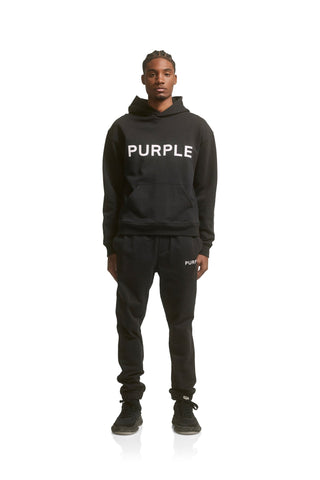 PURPLE FRENCH TERRY JOGGER BLACK