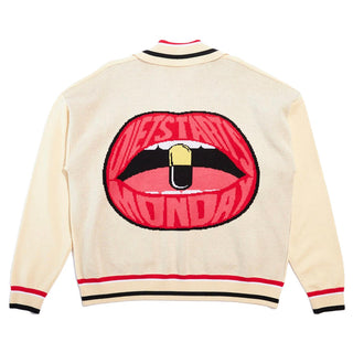 Men's Diet Starts Monday Knitted "Mouth" Shirt - Cream