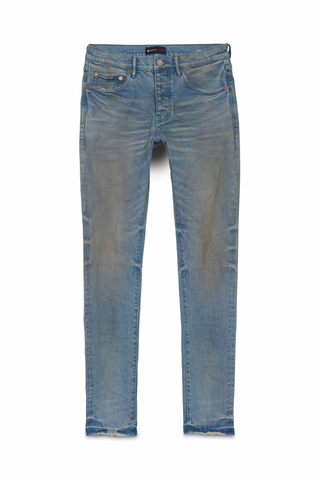Men's Purple Light Indigo Plain Vintage Denim - Dirty