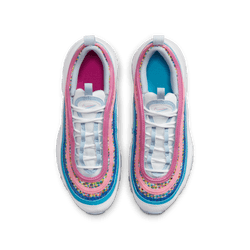 Grade School Nike Air Max 97 SE - White/Blue Lightning