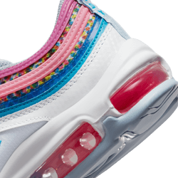 Grade School Nike Air Max 97 SE - White/Blue Lightning