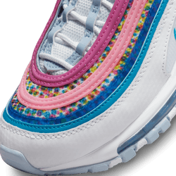 Grade School Nike Air Max 97 SE - White/Blue Lightning