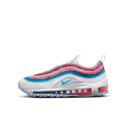 Grade School Nike Air Max 97 SE - White/Blue Lightning
